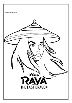 Printable coloring pages of raya and the last dragon adventure for kids