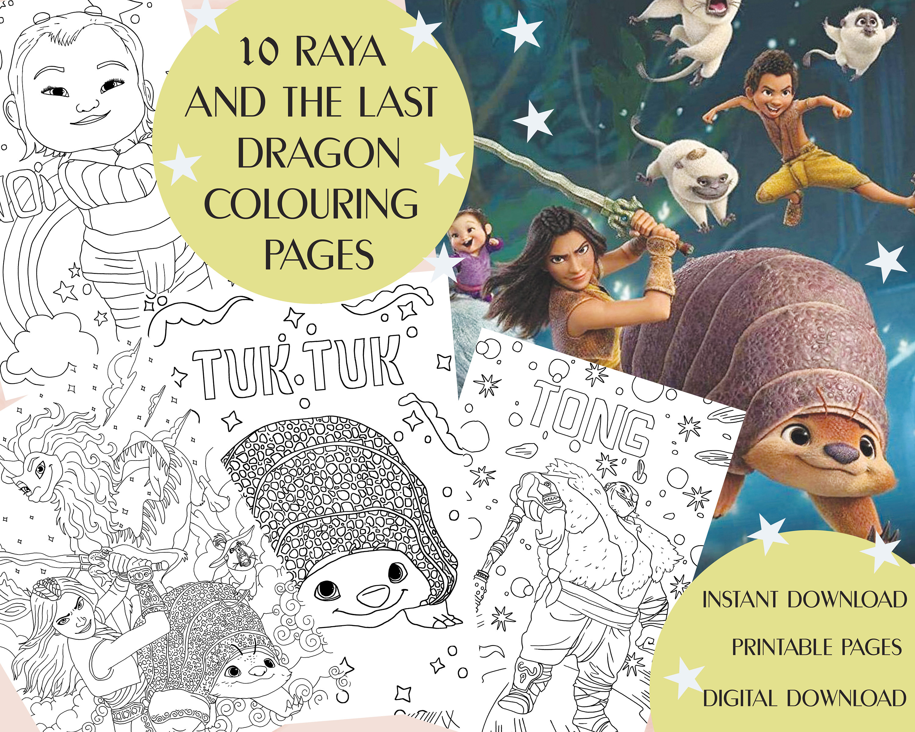 Colouring raya page bundle color raya dragon raya and the last coloring pages coloring books printable coloring coloring sheets