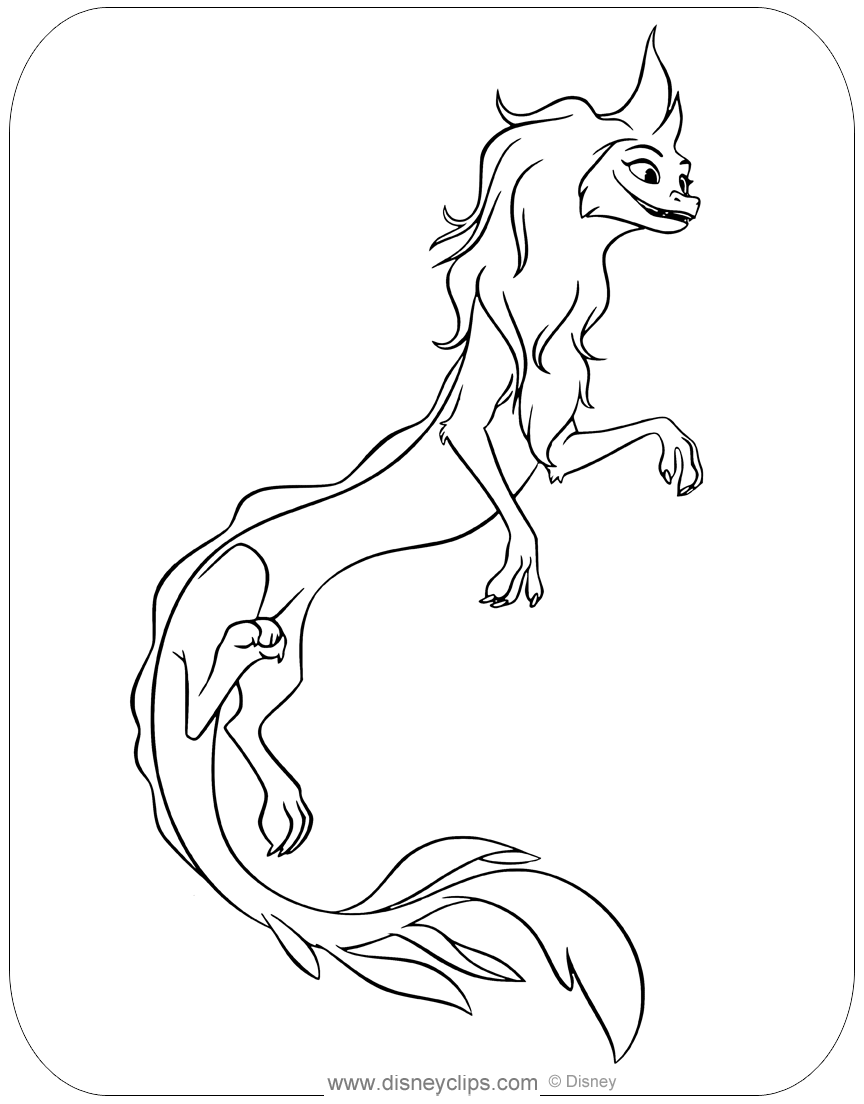 Raya and the last dragon coloring pages printable pdf