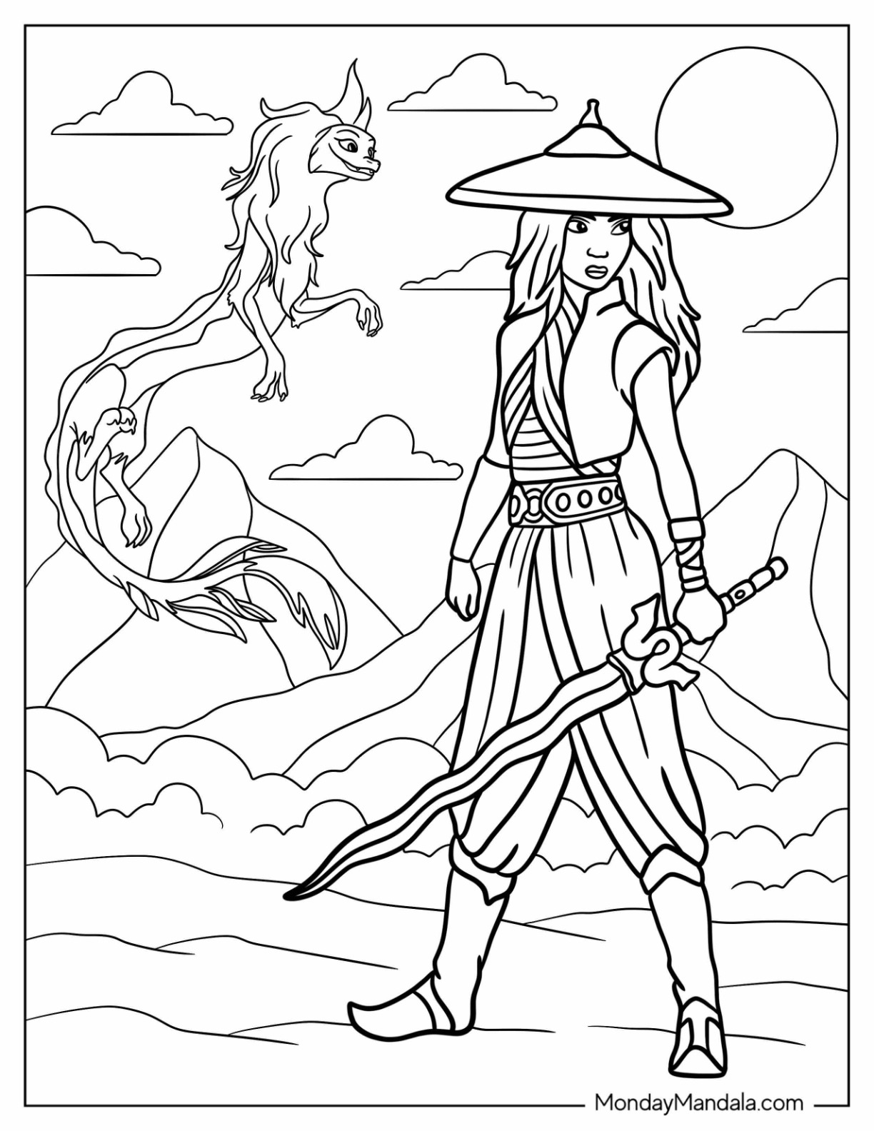 Raya the last dragon coloring pages free pdfs