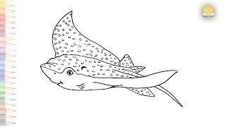 Anta ray fish drawing very easy dibujo de pez anta raya how to draw anta ray easy drawings