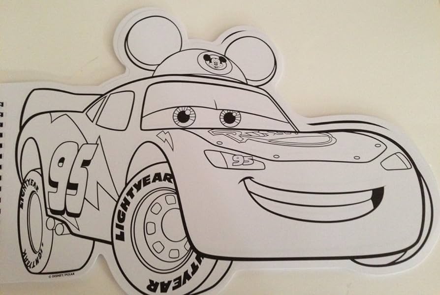 Disney parks cars lightning mcqueen notepad and loring book stationery office supplies