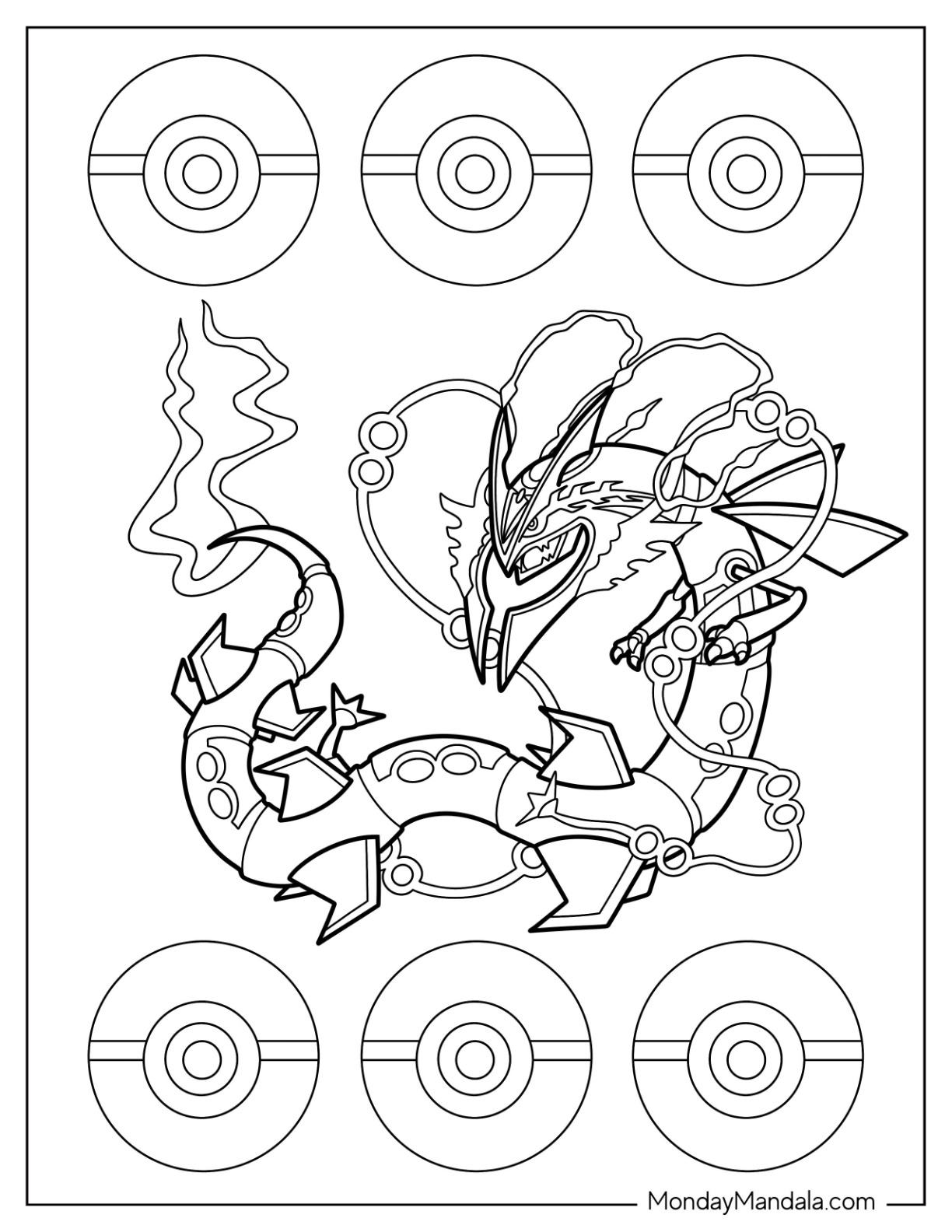 Rayquaza coloring pages free pdf printables