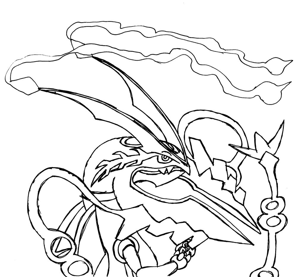 Mega rayquaza sketch by arceusfish on