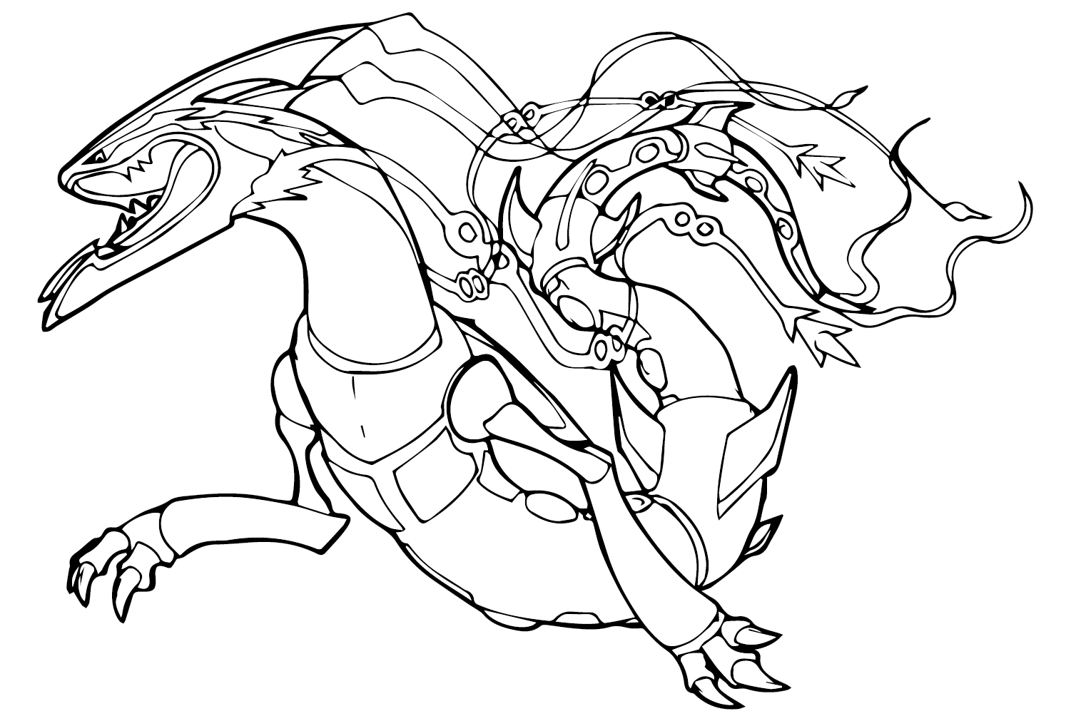 Rayquaza mega pokemon coloring page to print