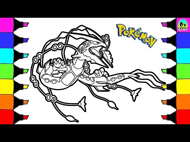 Pokeon coloring pages ega rayquaza colouring book fun for kids