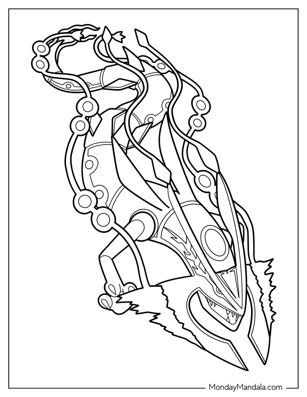 Rayquaza coloring pages free pdf printables