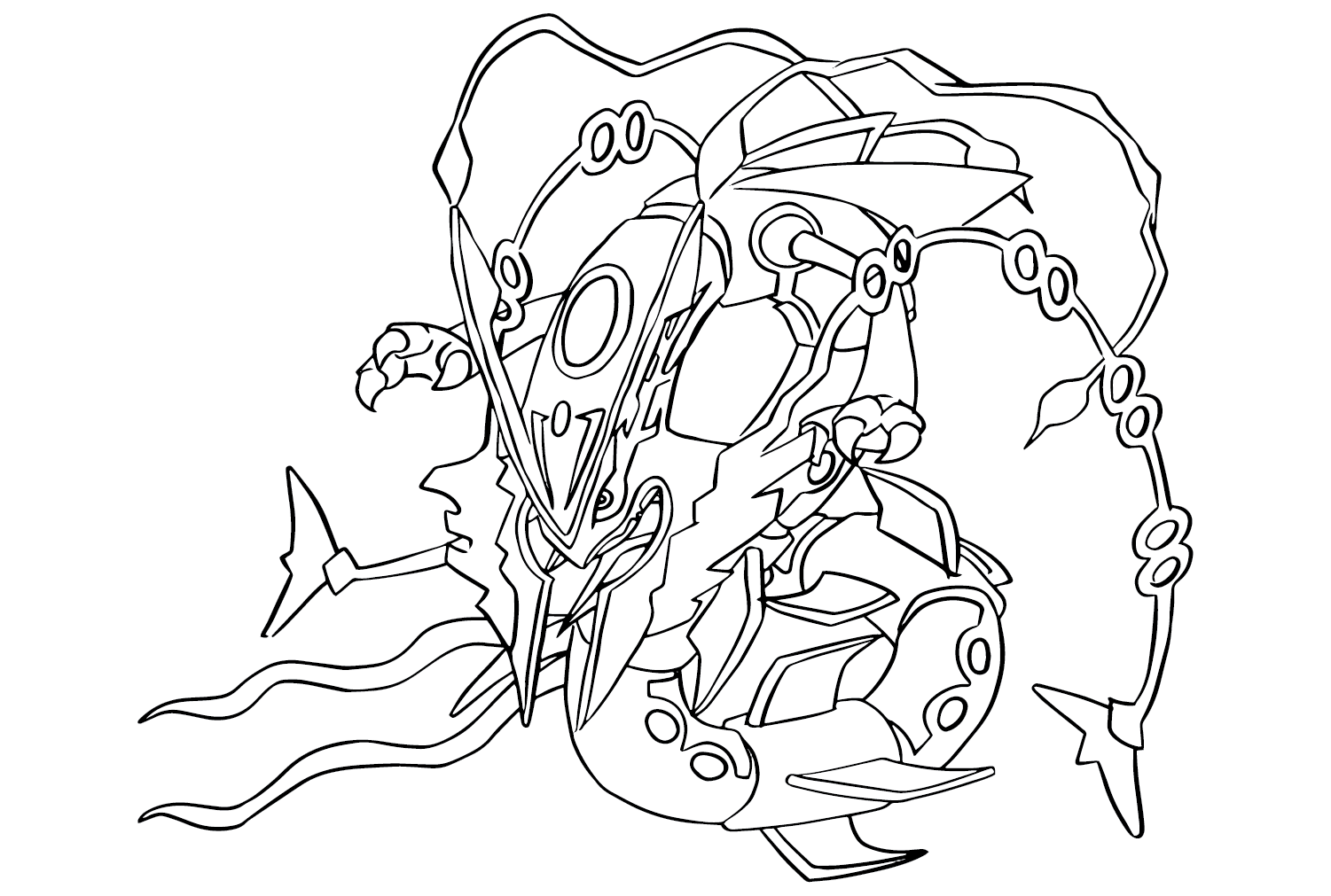 Rayquaza mega pokemon coloring page