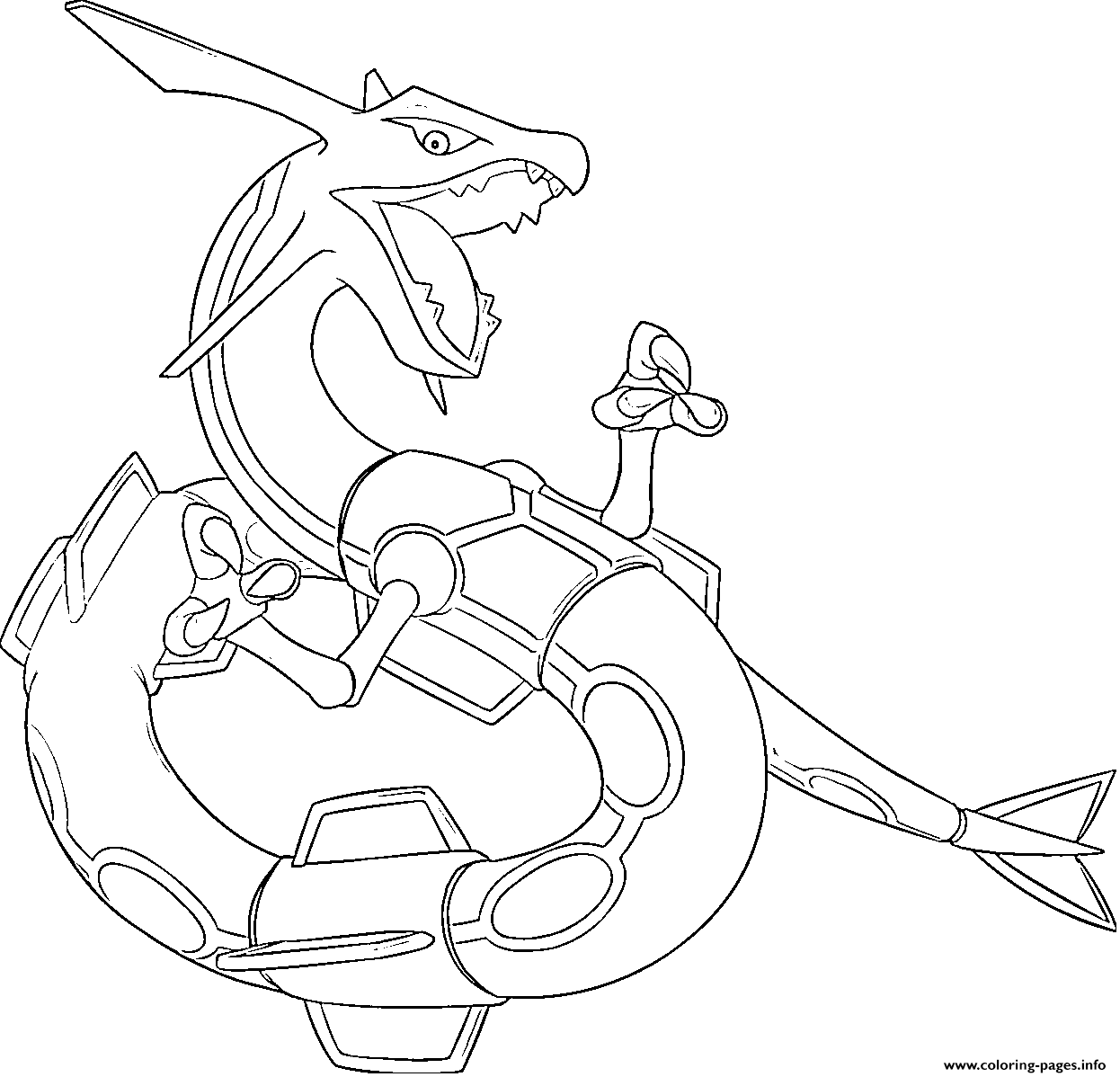 Rayquaza generation coloring page printable