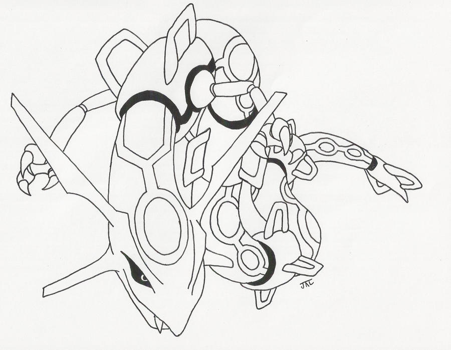 Rayquaza line art by neodragonarts on