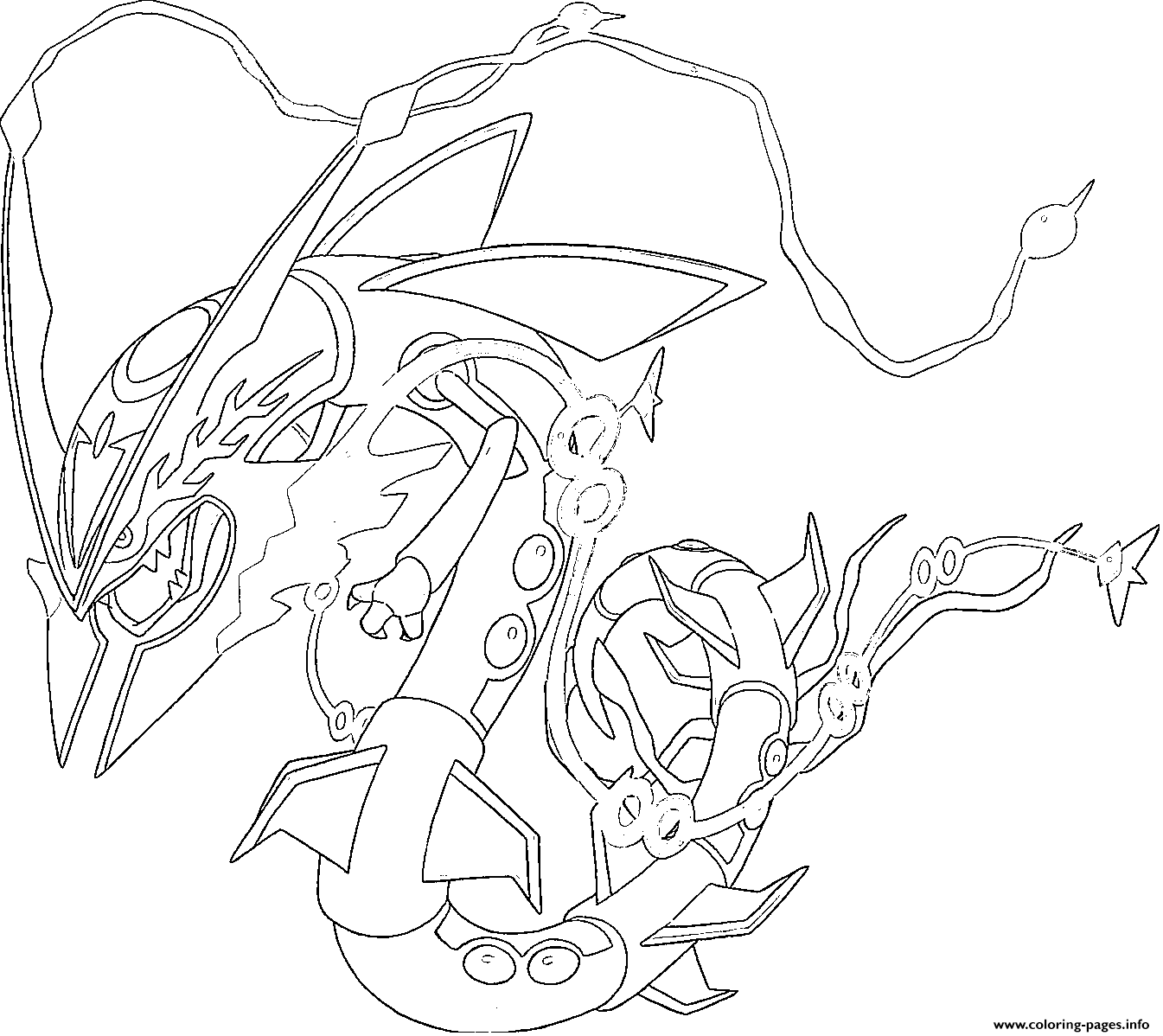 Mega rayquaza rubis omega et saphir alpha coloring page printable