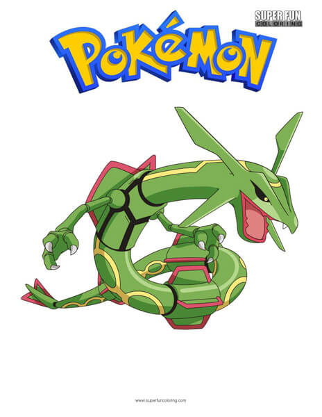 Rayquaza pokemon coloring page