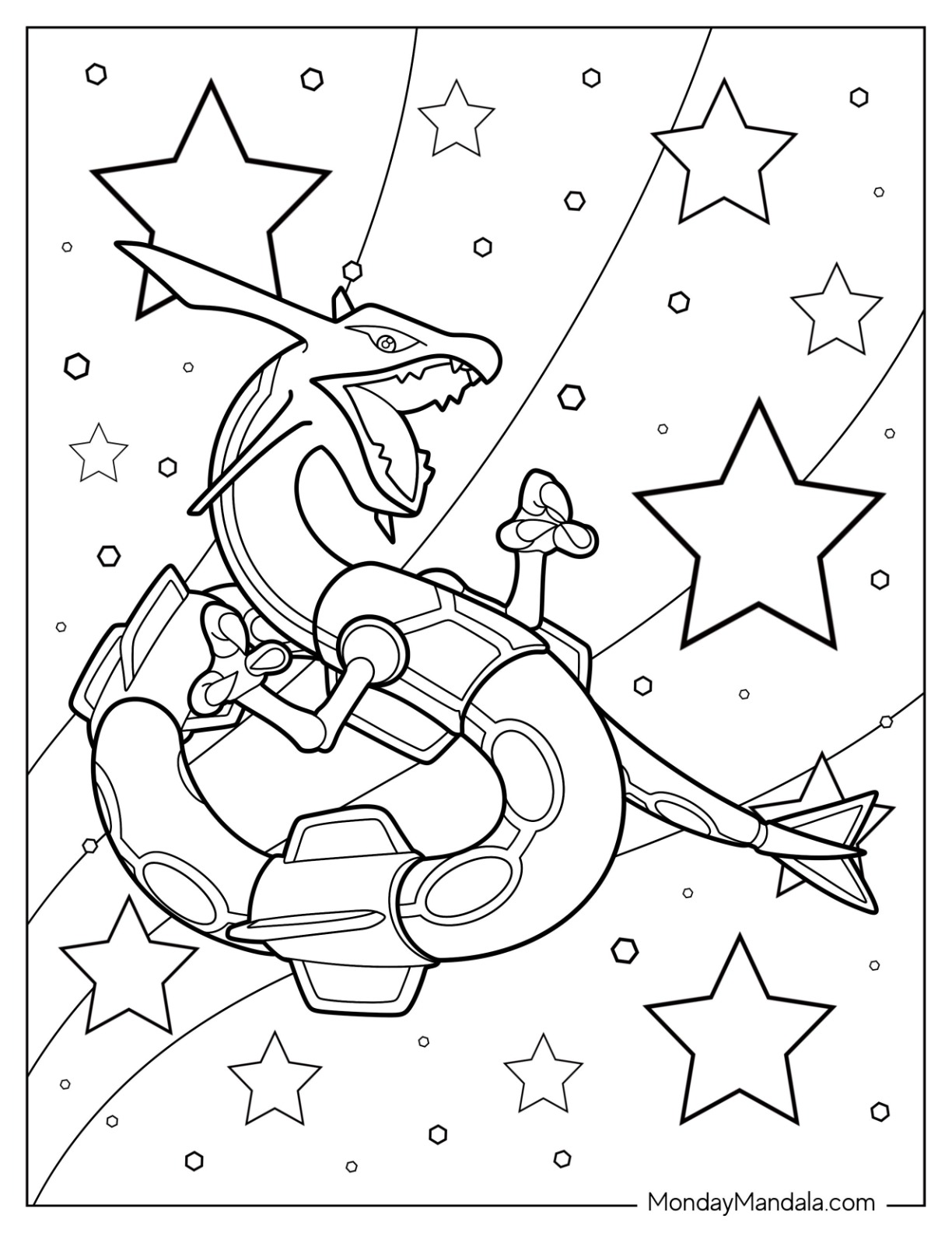 Rayquaza coloring pages free pdf printables