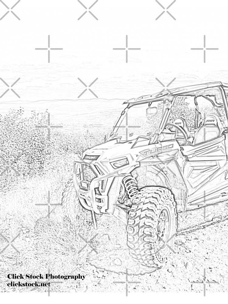 Parked rzr in coloring book style kids t