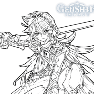 Genshin impact coloring pages printable for free download