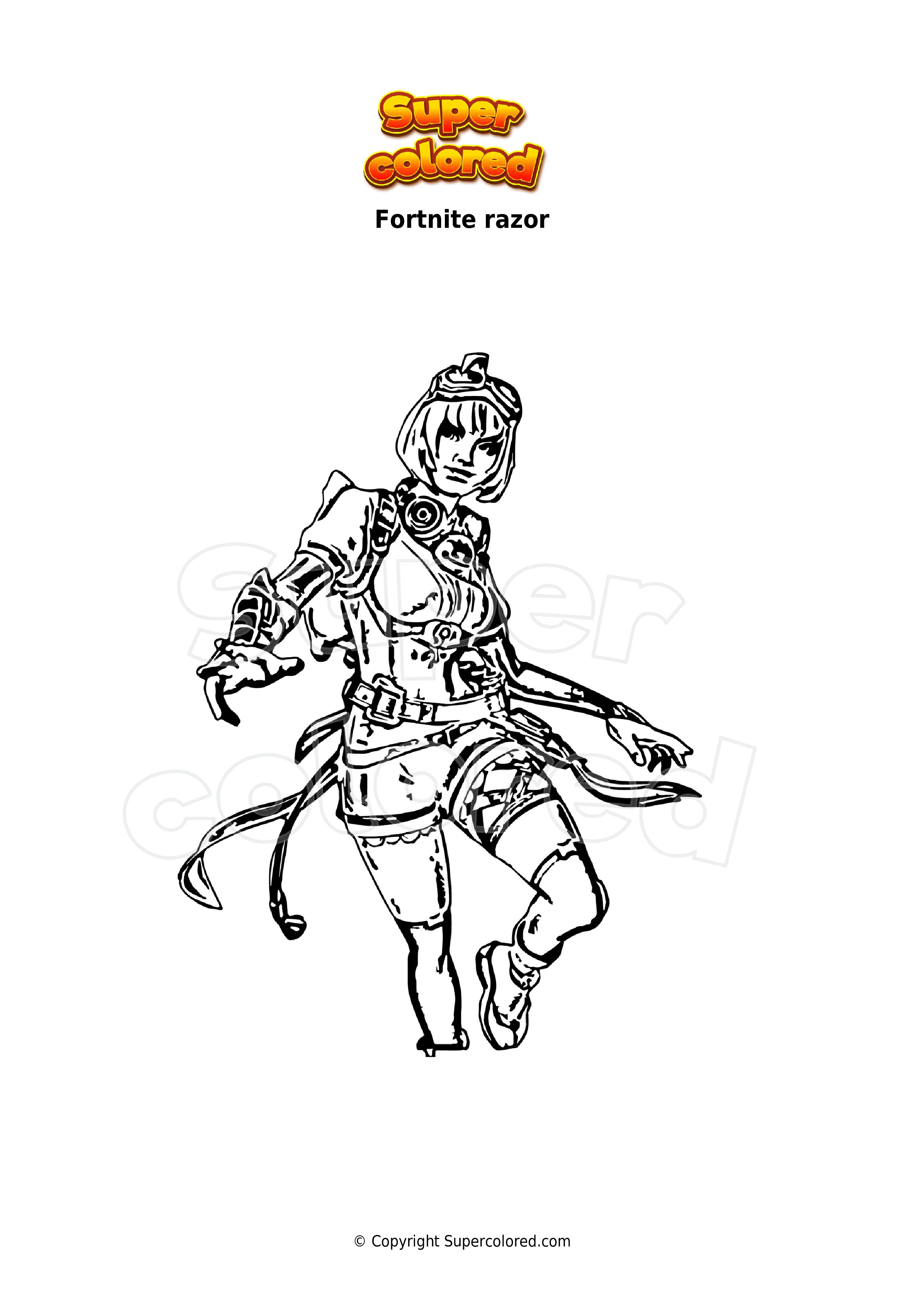 Coloring page fortnite razor