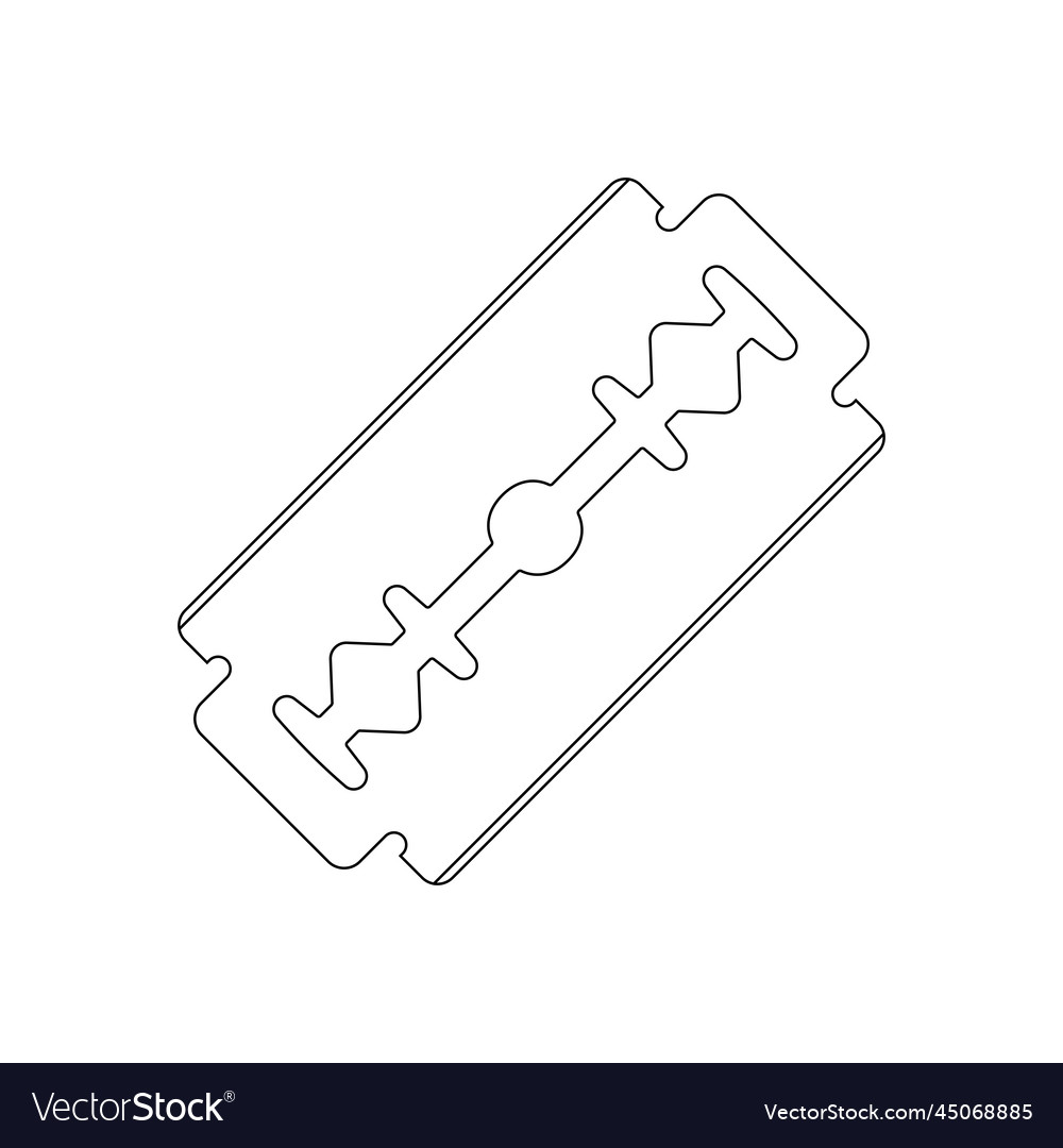 Double edge razor blade outline icon on white vector image