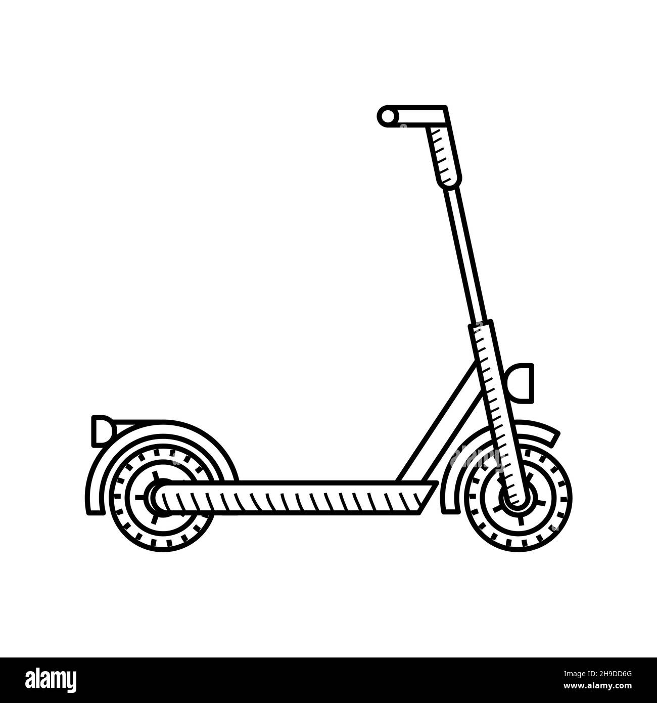 Scooter coloring page for kids kick scooter stock vector image art