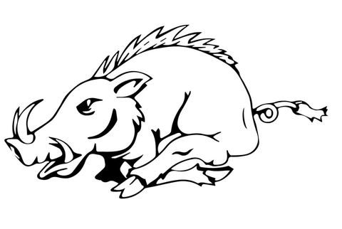 Running razorback coloring page free printable coloring pages