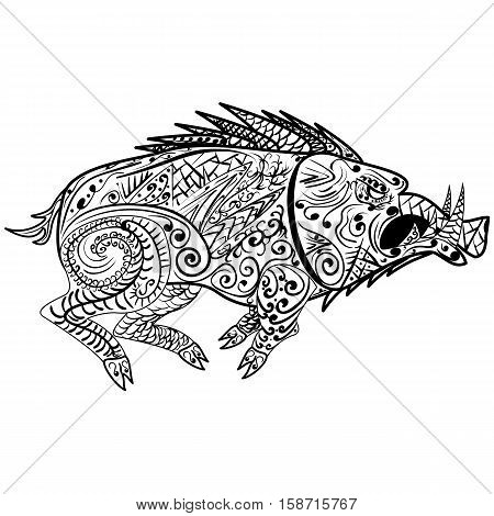 Stylized wild boar vector photo free trial bigstock