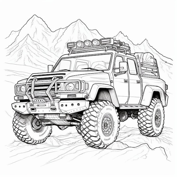 Rev up creativity rc truck childrens coloring page a digital adventure in art and fun printable monster truck activity educational