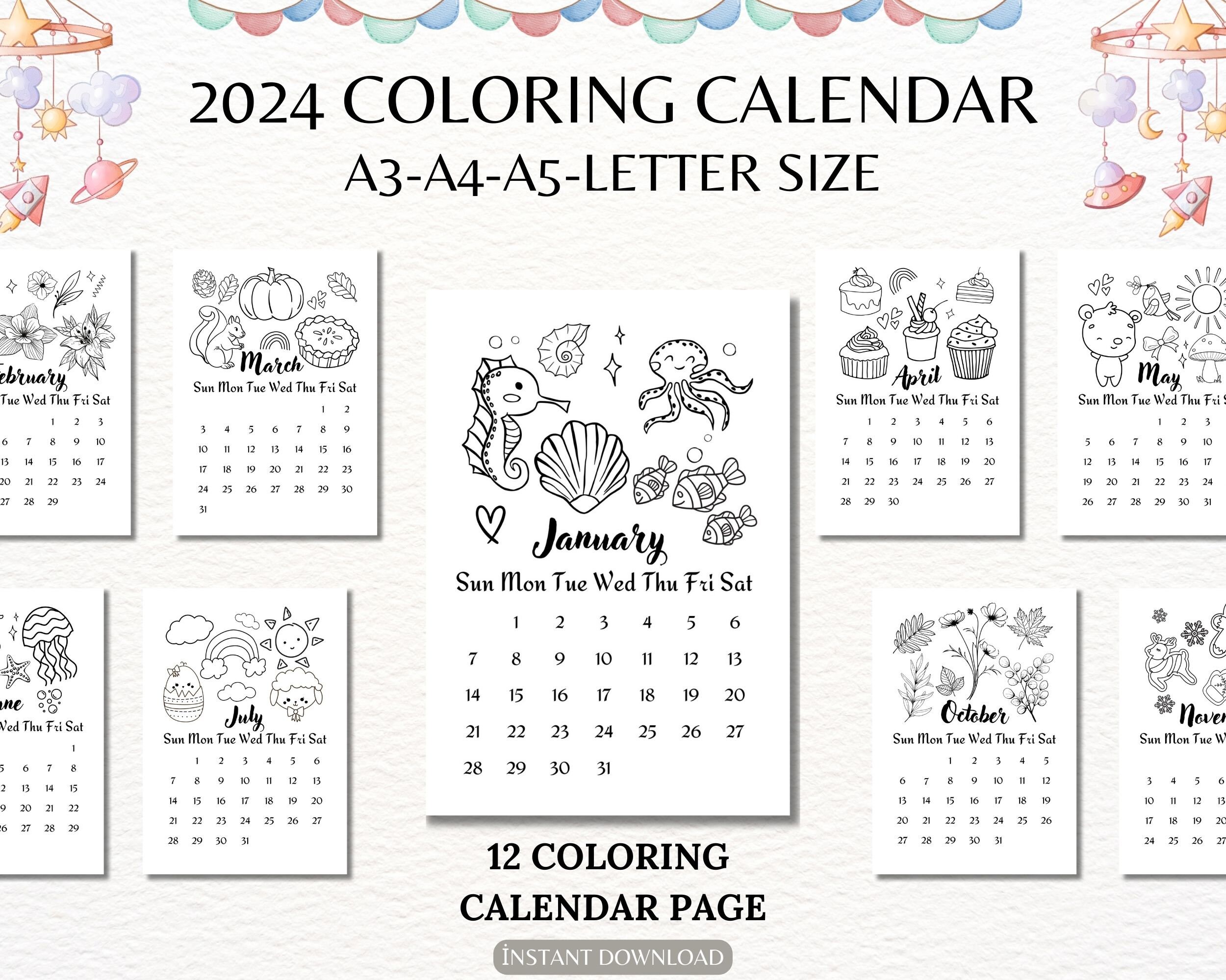 Coloring calendar