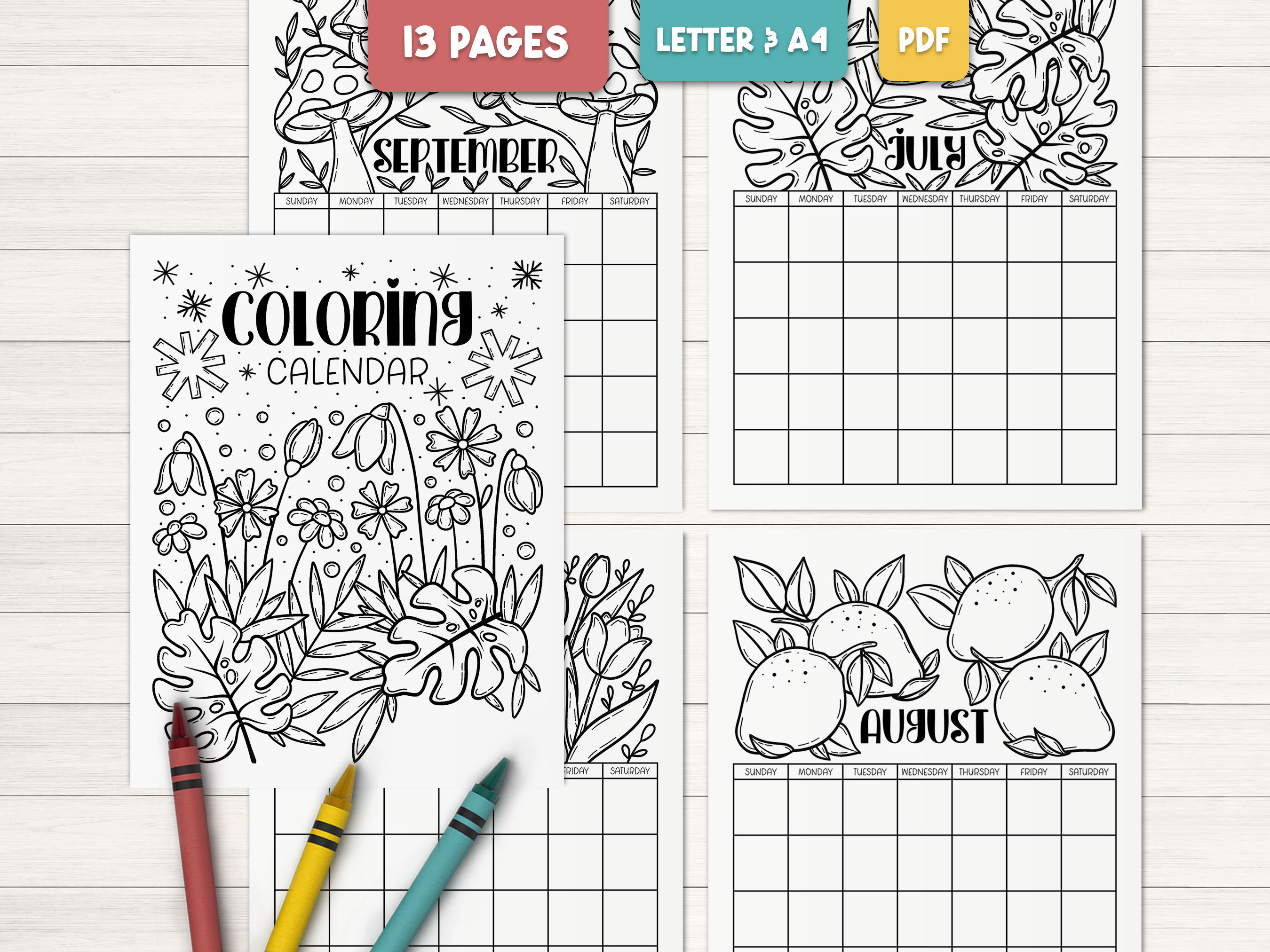 Coloring calendar