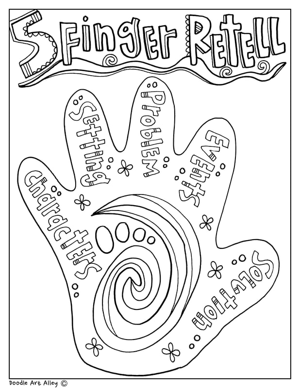 Reading coloring pages printables