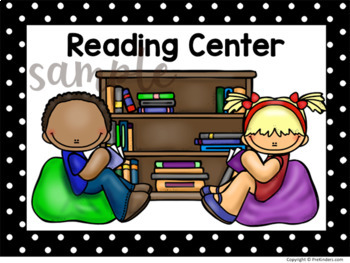 Center signs for preschool pre