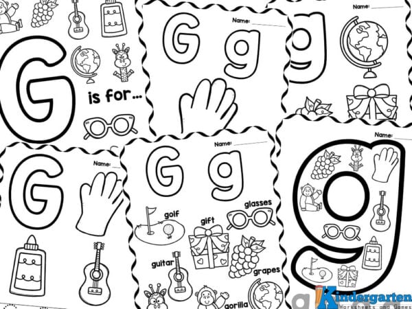 Free printable letter g coloring page worksheets