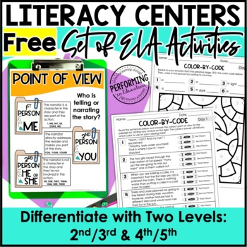 Free literacy centers reading centers writing centers nd