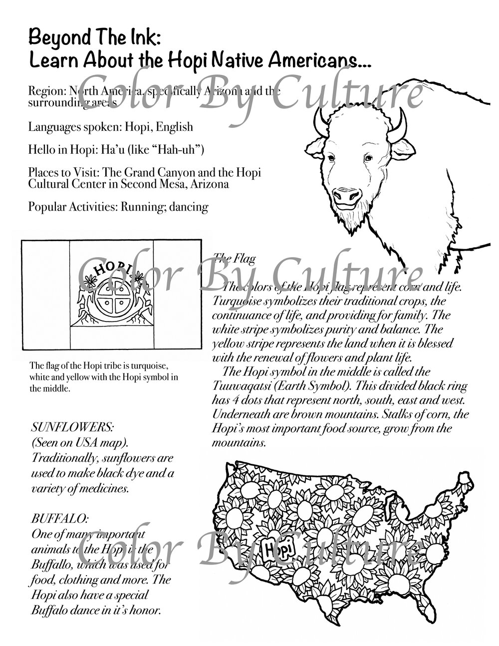 Hopi native american coloring pages â color by culture