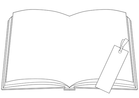 Free vectors book and bookmark line drawings without cter line