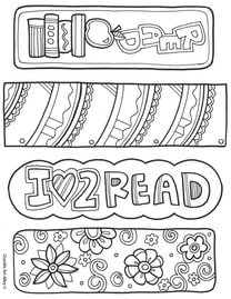 Reading coloring pages printables
