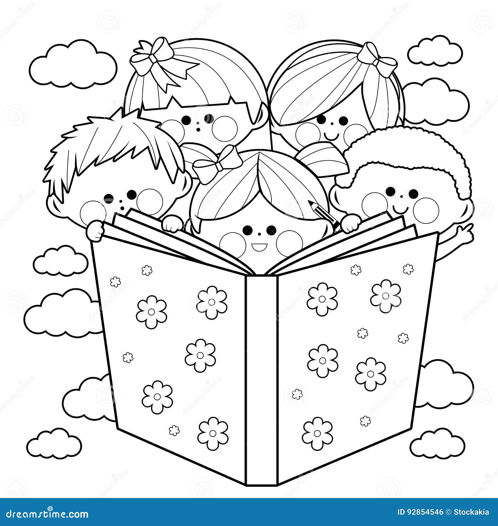 Reading coloring page stock illustrations â reading coloring page stock illustrations vectors clipart