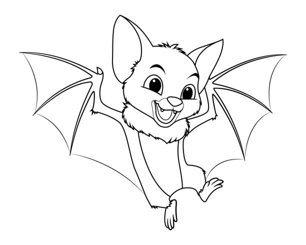Bats coloring pages stock illustrations royalty