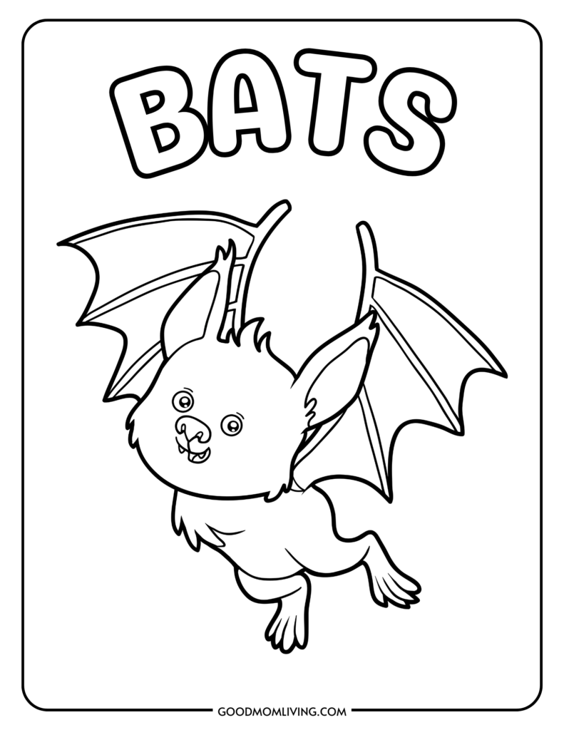 Bat coloring pages for kids free printable