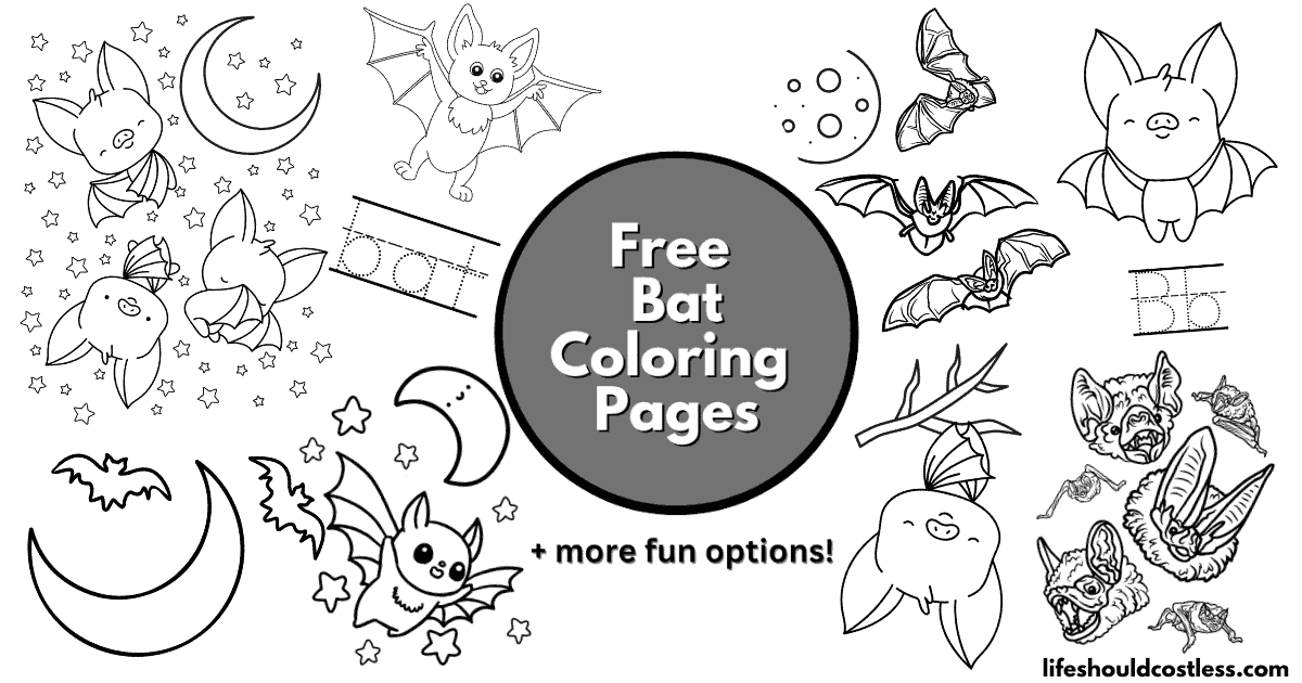 Bat coloring pages free printable pdf templates