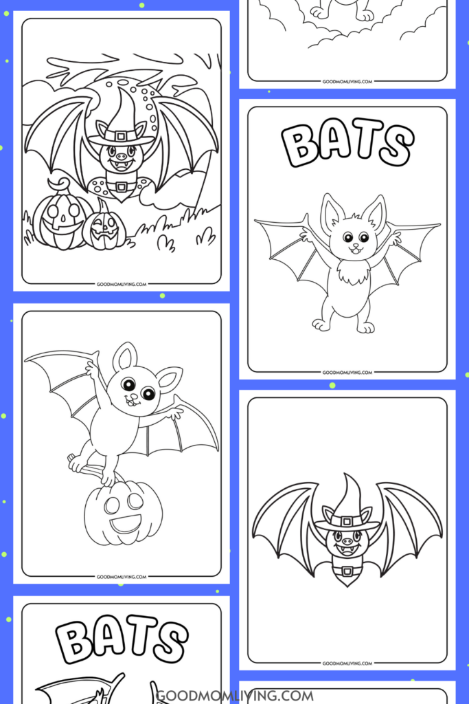 Bat coloring pages for kids free printable