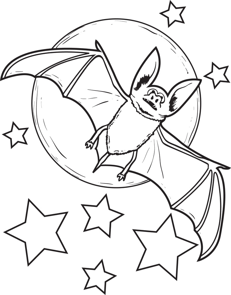 Printable bat coloring page for kids â