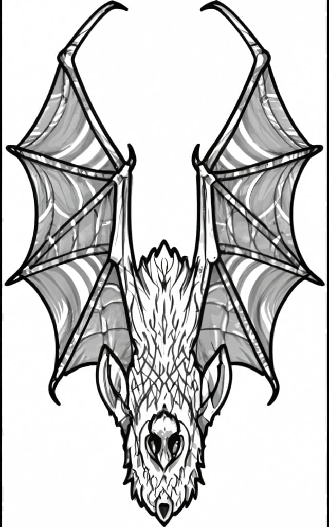 Mandala realistic bat coloring pages