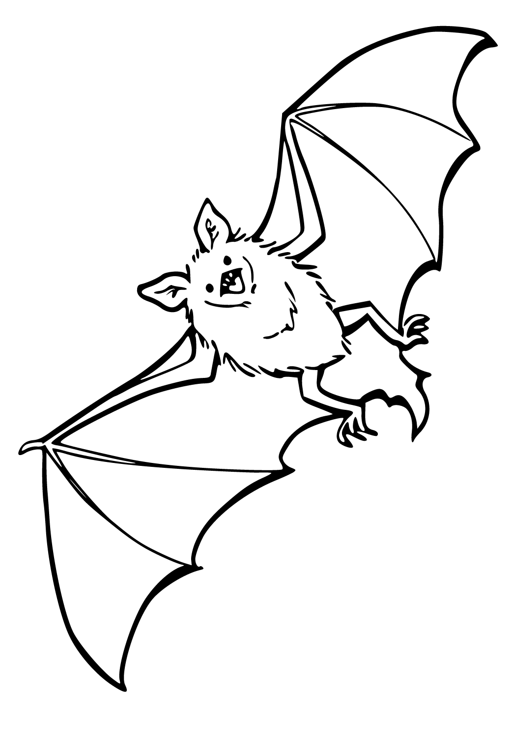 Free printable bat real coloring page for adults and kids