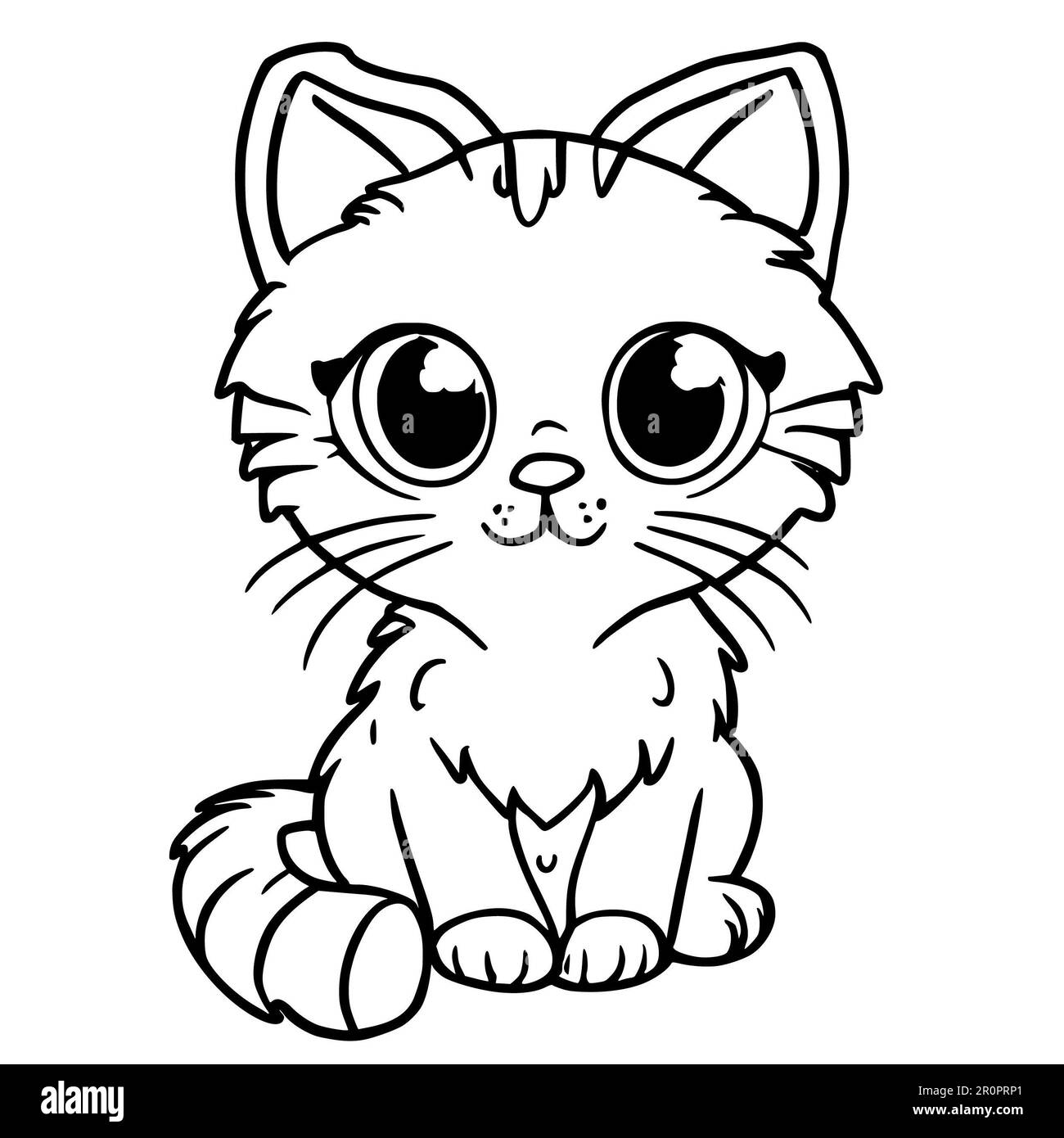 Cat coloring pages for kids stock photo