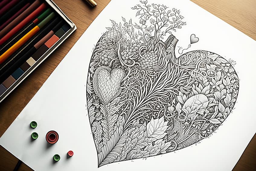 Heart coloring pages