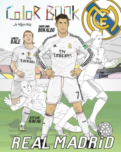 Cristiano ronaldo gareth bale and real madrid soccer futbol coloring book for adults and kids