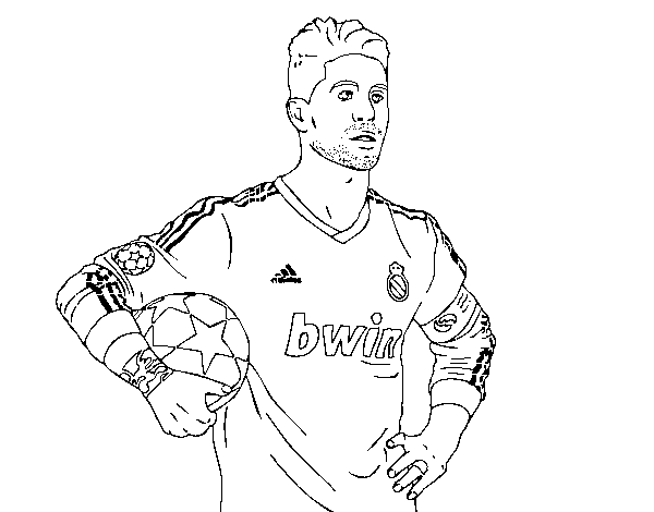 Sergio ramos of real madrid coloring page