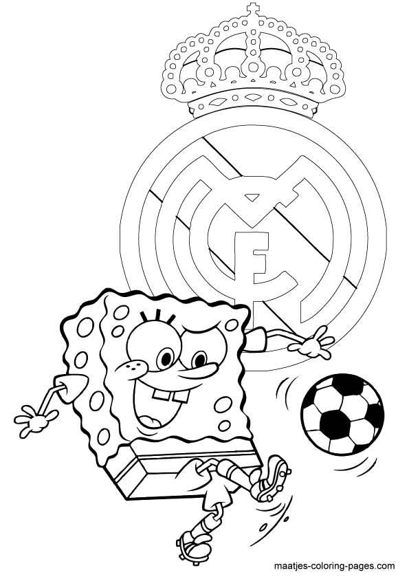 Real madrid spongebob coloring pages