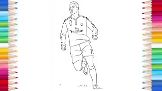 Cristiano ronaldo in real madrid coloring pages sport coloring book