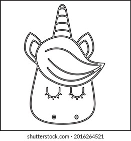 Hakuun unicorn coloring pages isolated outline coloring liittyvã vektorikuva rojaltivapaa