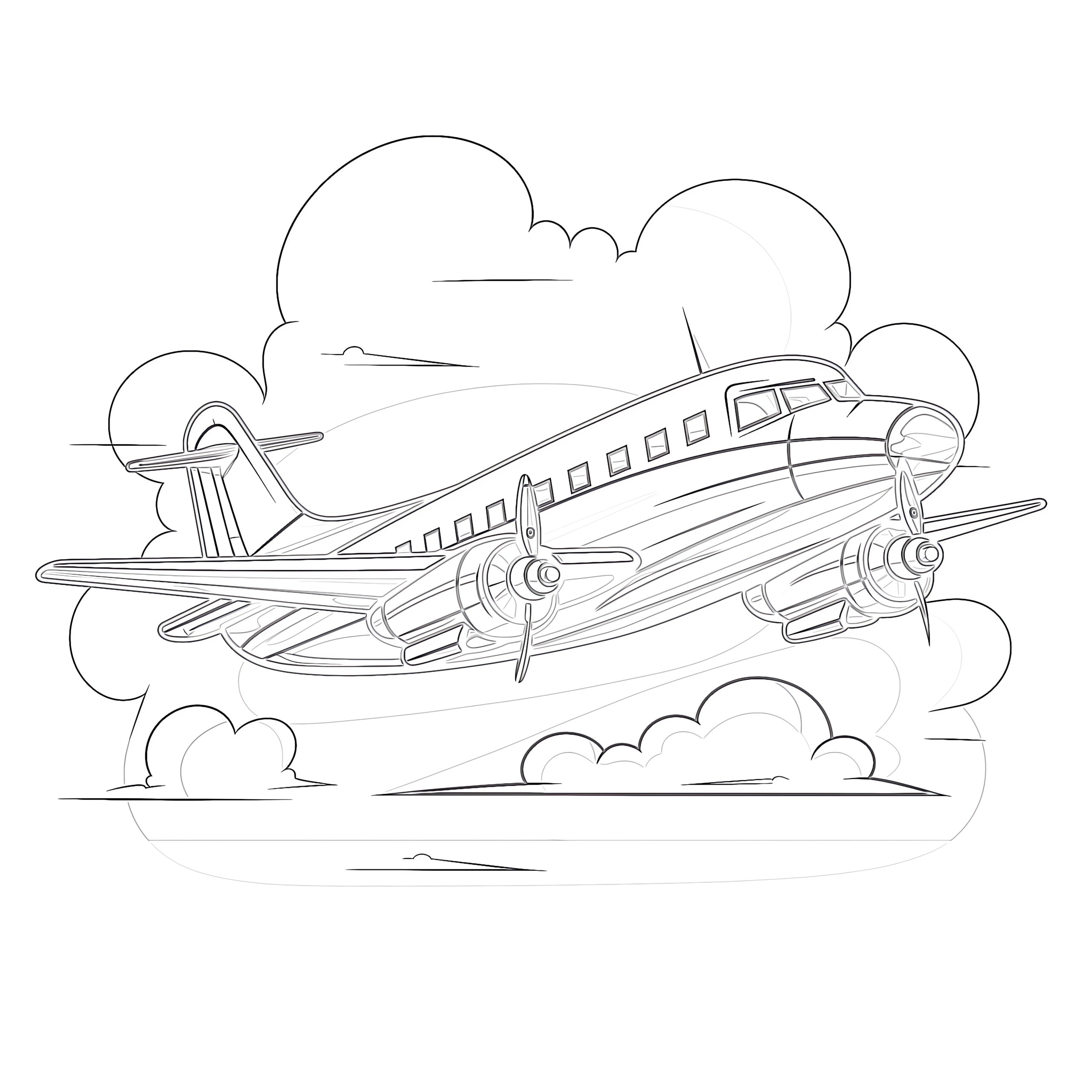 Printable airplane coloring page